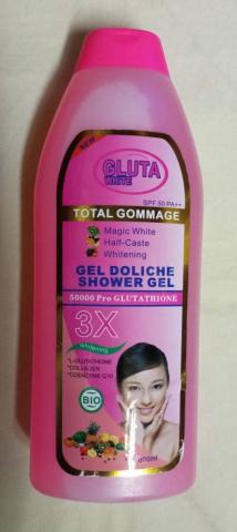 Lightening, exfoliating shower gel with glutathione and gluta white collagen