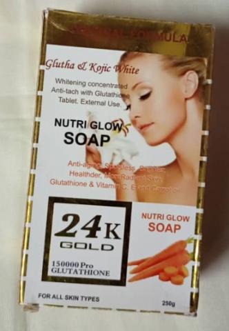 Super Lightening Nutri Glow 24k Gold Soap With Gluta + Kojic Carrot