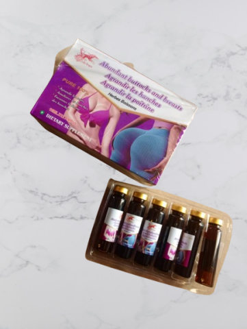Drinkable Ampoule for Buttocks, Hips and Breasts Development 100% Pure and Effective