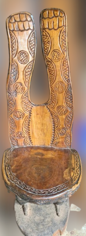 African Wooden Non-Folding Chair